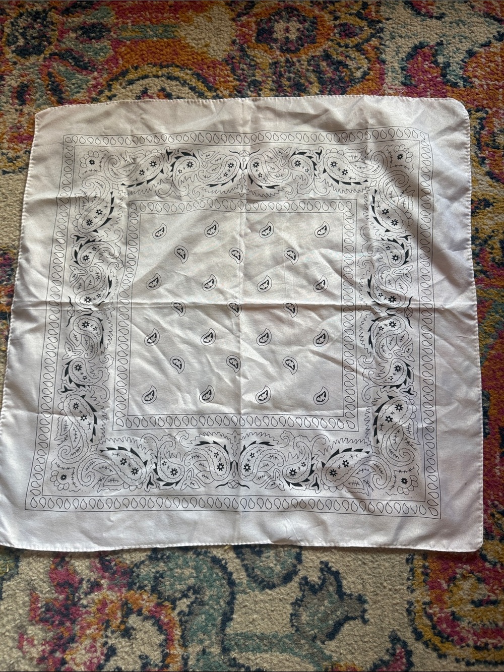 White Paisley Bandana Square - Timeless Home Accent